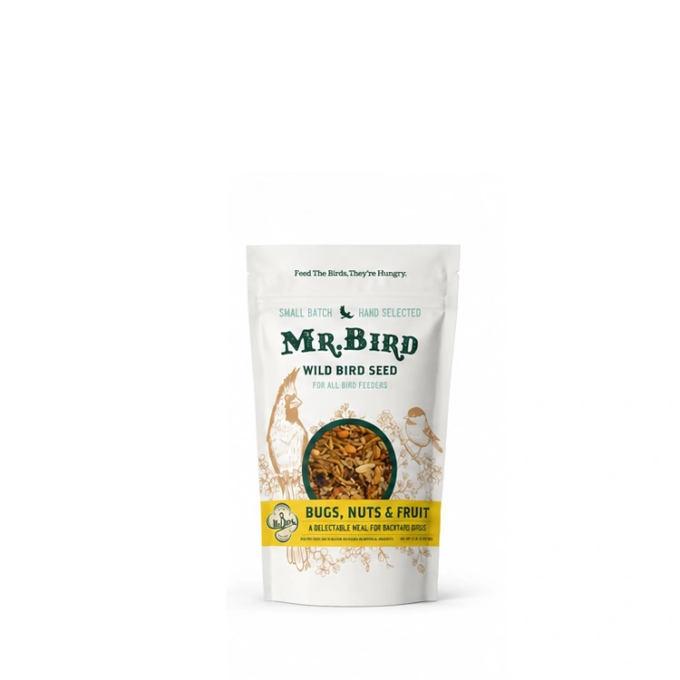 Mr. Bird Bugs, Nuts & Fruit wild bird seed, 14 lb resealable bag