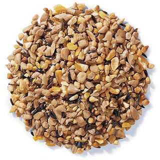 Super No-Waste Bird Seed in a circle with a white background. 