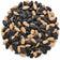Mixture of black sunflower seeds and whole sunflower hearts on a white background