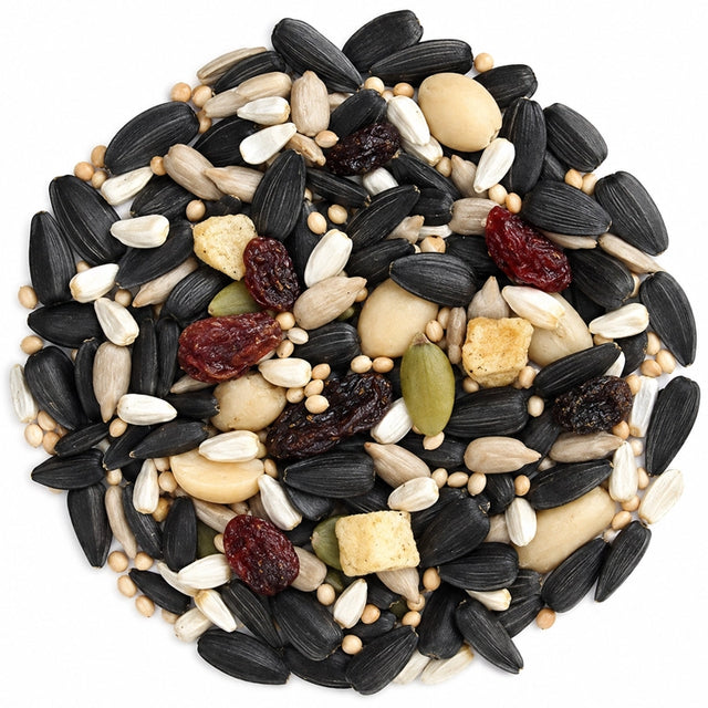 Duncraft High Energy Blend Wild Bird Seed, 5-lb bag, featuring a mix of nuts, seeds, and fruits for attracting various bird species.
