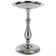 Classic Pewter Pedestal Bird Bath featuring a round metal bowl on a silver pedestal, perfect for birds to perch and drink.