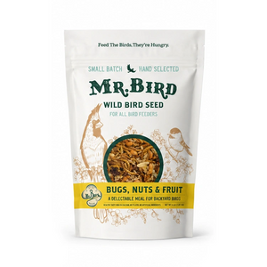 Mr. Bird Bugs, Nuts & Fruit wild bird seed, 2 lb resealable bag