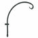 Hookery 16 Downturn Curved Hanger with Forged Curl, black metal, wall-mounted, supports up to 10 lbs, ideal for hanging chimes, feeders, or baths.