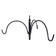 3 Arm Pole Top Hanger: A black metal stand with three curved arms for hanging bird feeders, fits 1 poles, enhancing bird feeding stations.