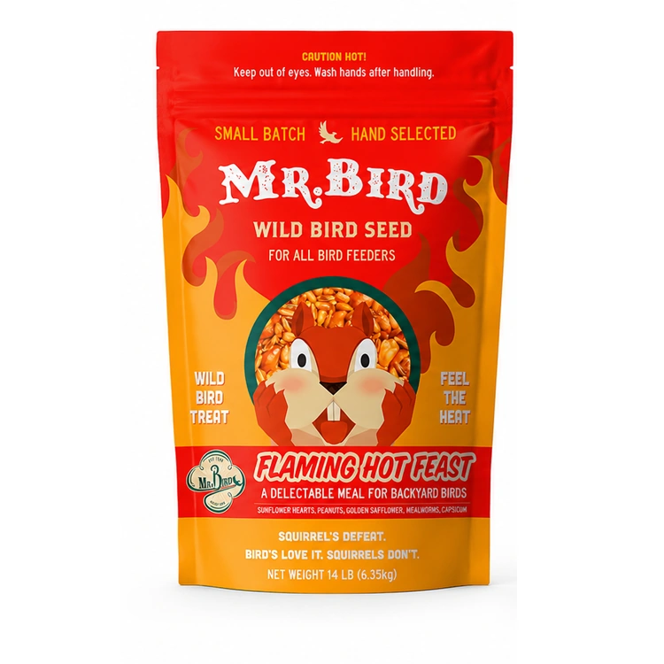 Mr. Bird Flaming Hot Feast wild bird seed, 14 lb resealable bag