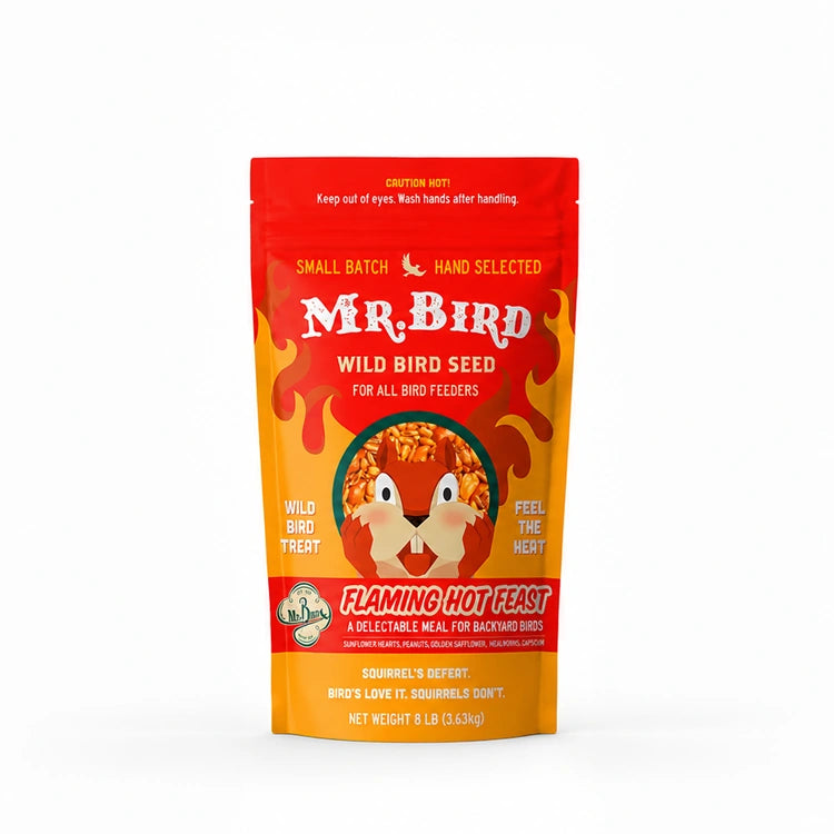 Mr. Bird Flaming Hot Feast wild bird seed, 8 lb resealable bag
