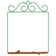 A decorative metal picture frame with a mint green scrollwork top and a rustic brown branch base, shown on a plain white background.