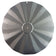 Economical Extra Large Hanging Baffle: A circular metal disc with radial flutes, designed to prevent squirrels from accessing bird feeders. Includes mounting hole and hardware.