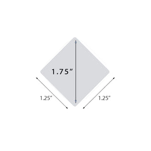 White square tile with dimensions labeled on a white background