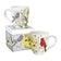 Holiday Antler Cat Boxed Mug featuring colorful bird-and-flower artwork on two ceramic mugs with a matching gift box, ideal for nature lovers.