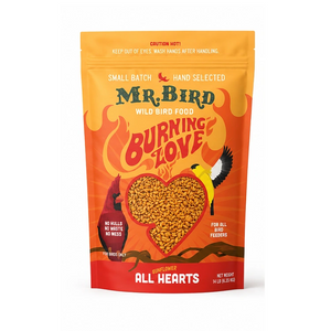 Mr. Bird Burning Love hot sunflower hearts, 14 lb resealable bag